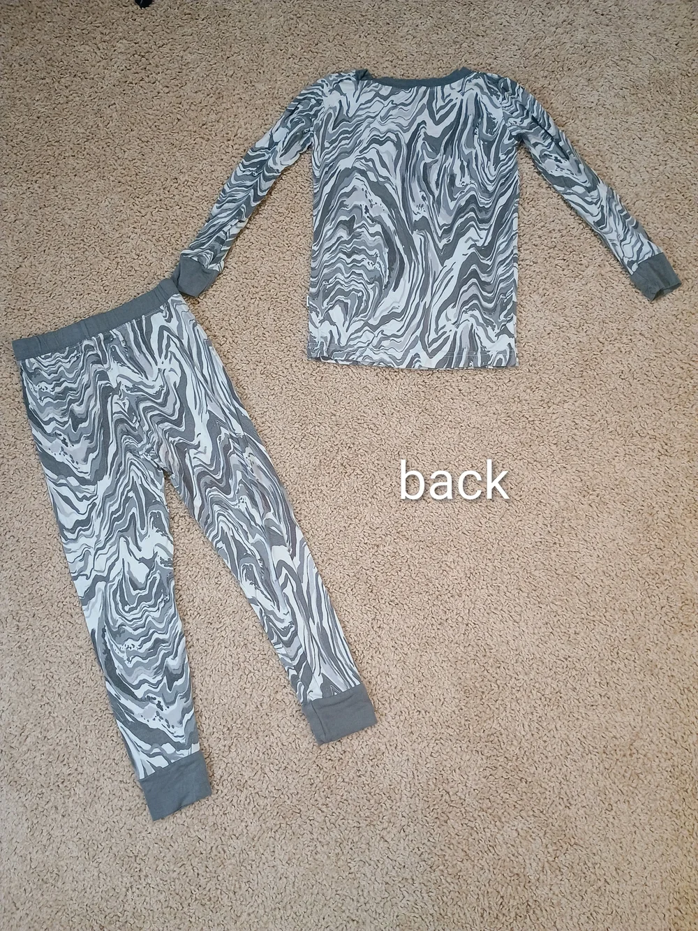 Little Sleepies Blue Water Color And Grey Marble PJ Sets